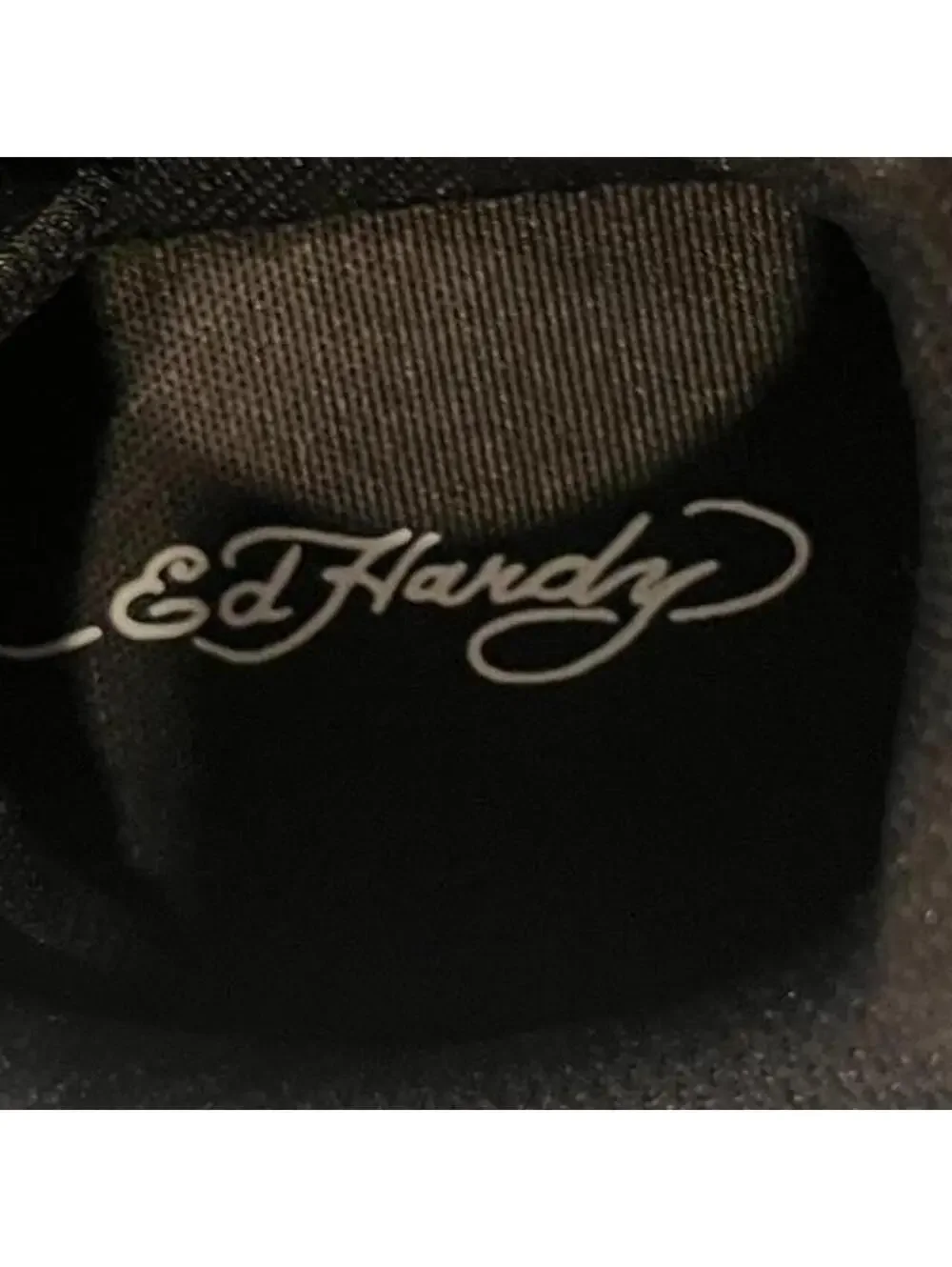 NEW Ed Hardy Tattoo Skull Sneakers Mens 7.5 Black Skater Biker Grunge Goth Y2K